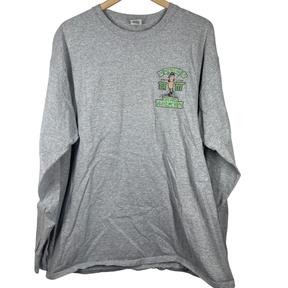 FDNY Chris Whelehan Memorial Long Sleeve Shirt XL Gray Eng 214 Ladder 111